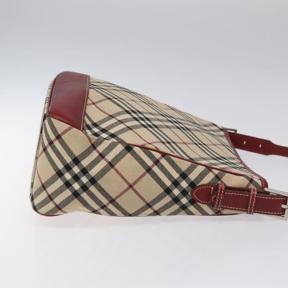 BURBERRY Nova Check Blue Label Shoulder Bag Canvas Beige Auth EC388 - Picture 5 of 16